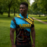 Julius Nyerere Zipper Polo Shirt Ujamaa African Socialism Text and Bold Striped Pattern - Wonder Print Shop
