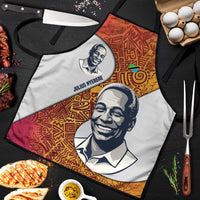 Julius Nyerere Apron with Smiling Portrait, Tribal Pattern and Simplicity is Power Quote - Wonder Print Shop