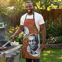 Julius Nyerere Apron with Smiling Portrait, Tribal Pattern and Simplicity is Power Quote - Wonder Print Shop