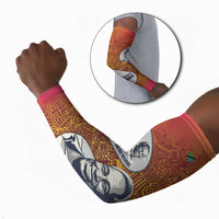Julius Nyerere Arm Sleeves with Smiling Portrait, Tribal Pattern and Simplicity is Power Quote - Wonder Print Shop