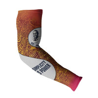 Julius Nyerere Arm Sleeves with Smiling Portrait, Tribal Pattern and Simplicity is Power Quote - Wonder Print Shop