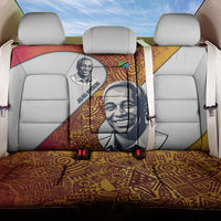 Julius Nyerere Back Car Seat Cover with Smiling Portrait, Tribal Pattern and Simplicity is Power Quote - Wonder Print Shop