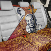 Julius Nyerere Back Car Seat Cover with Smiling Portrait, Tribal Pattern and Simplicity is Power Quote - Wonder Print Shop