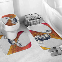 Julius Nyerere Bathroom Set with Smiling Portrait, Tribal Pattern and Simplicity is Power Quote - Wonder Print Shop