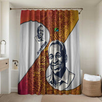 Julius Nyerere Bathroom Set with Smiling Portrait, Tribal Pattern and Simplicity is Power Quote - Wonder Print Shop