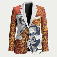 Julius Nyerere Blazer with Smiling Portrait, Tribal Pattern and Simplicity is Power Quote - Wonder Print Shop