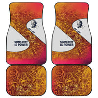 Julius Nyerere Car Mats with Smiling Portrait, Tribal Pattern and Simplicity is Power Quote - Wonder Print Shop