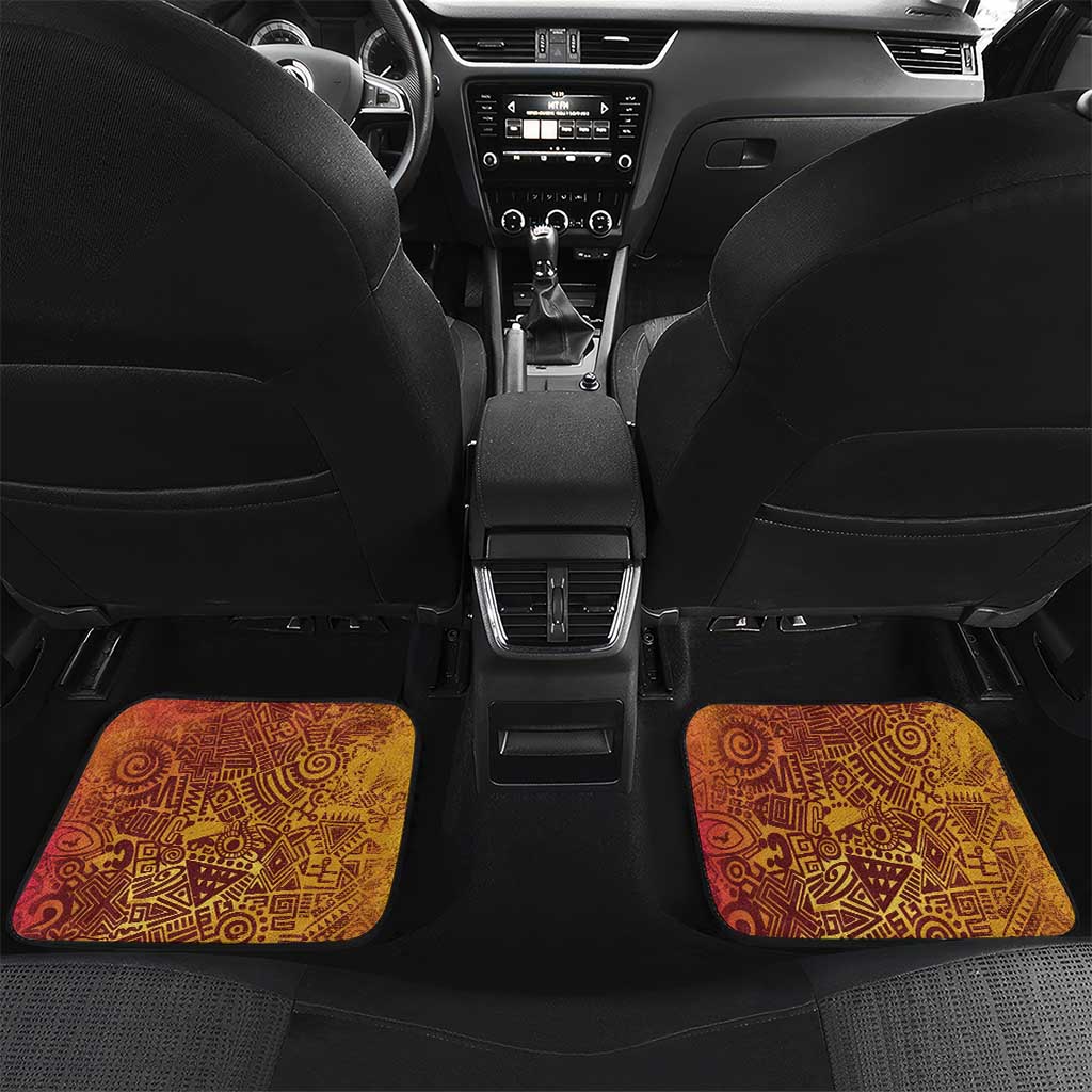 Julius Nyerere Car Mats with Smiling Portrait, Tribal Pattern and Simplicity is Power Quote - Wonder Print Shop