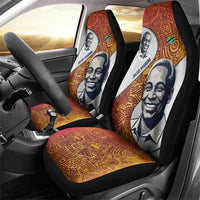 Julius Nyerere Car Seat Cover with Smiling Portrait, Tribal Pattern and Simplicity is Power Quote - Wonder Print Shop