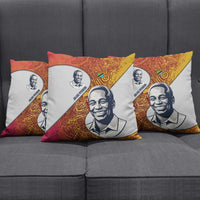 Julius Nyerere Pillow Cover with Smiling Portrait, Tribal Pattern and Simplicity is Power Quote - Wonder Print Shop