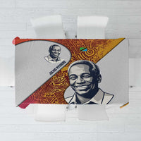 Julius Nyerere Tablecloth with Smiling Portrait, Tribal Pattern and Simplicity is Power Quote - Wonder Print Shop
