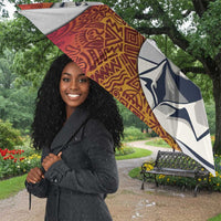 Julius Nyerere Umbrella with Smiling Portrait, Tribal Pattern and Simplicity is Power Quote - Wonder Print Shop