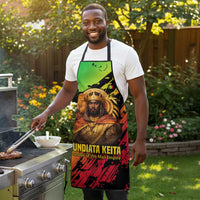 Sundiata Keita Apron with Regal Portrait, Lion of Mali Title and Bold Tribal Brushstroke Pattern - Wonder Print Shop