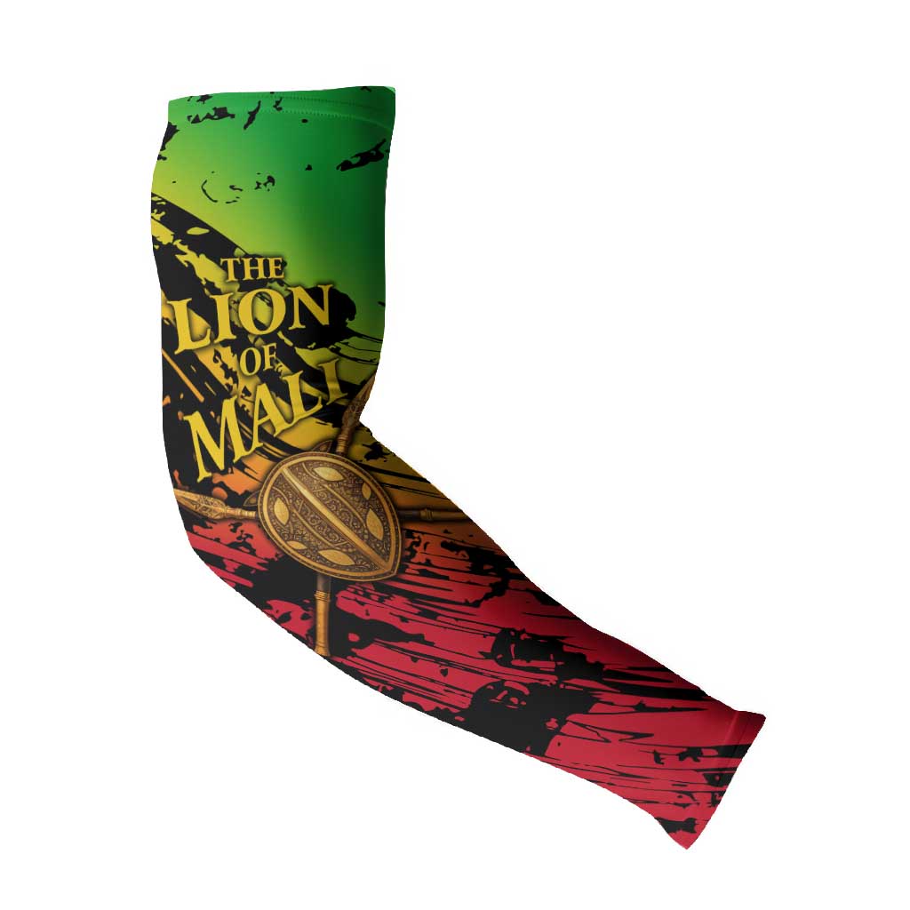 Sundiata Keita Arm Sleeves with Regal Portrait, Lion of Mali Title and Bold Tribal Brushstroke Pattern - Wonder Print Shop