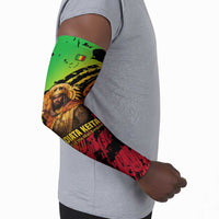 Sundiata Keita Arm Sleeves with Regal Portrait, Lion of Mali Title and Bold Tribal Brushstroke Pattern - Wonder Print Shop
