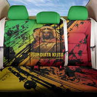 Sundiata Keita Back Car Seat Cover with Regal Portrait, Lion of Mali Title and Bold Tribal Brushstroke Pattern - Wonder Print Shop