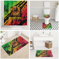 Sundiata Keita Bathroom Set with Regal Portrait, Lion of Mali Title and Bold Tribal Brushstroke Pattern - Wonder Print Shop