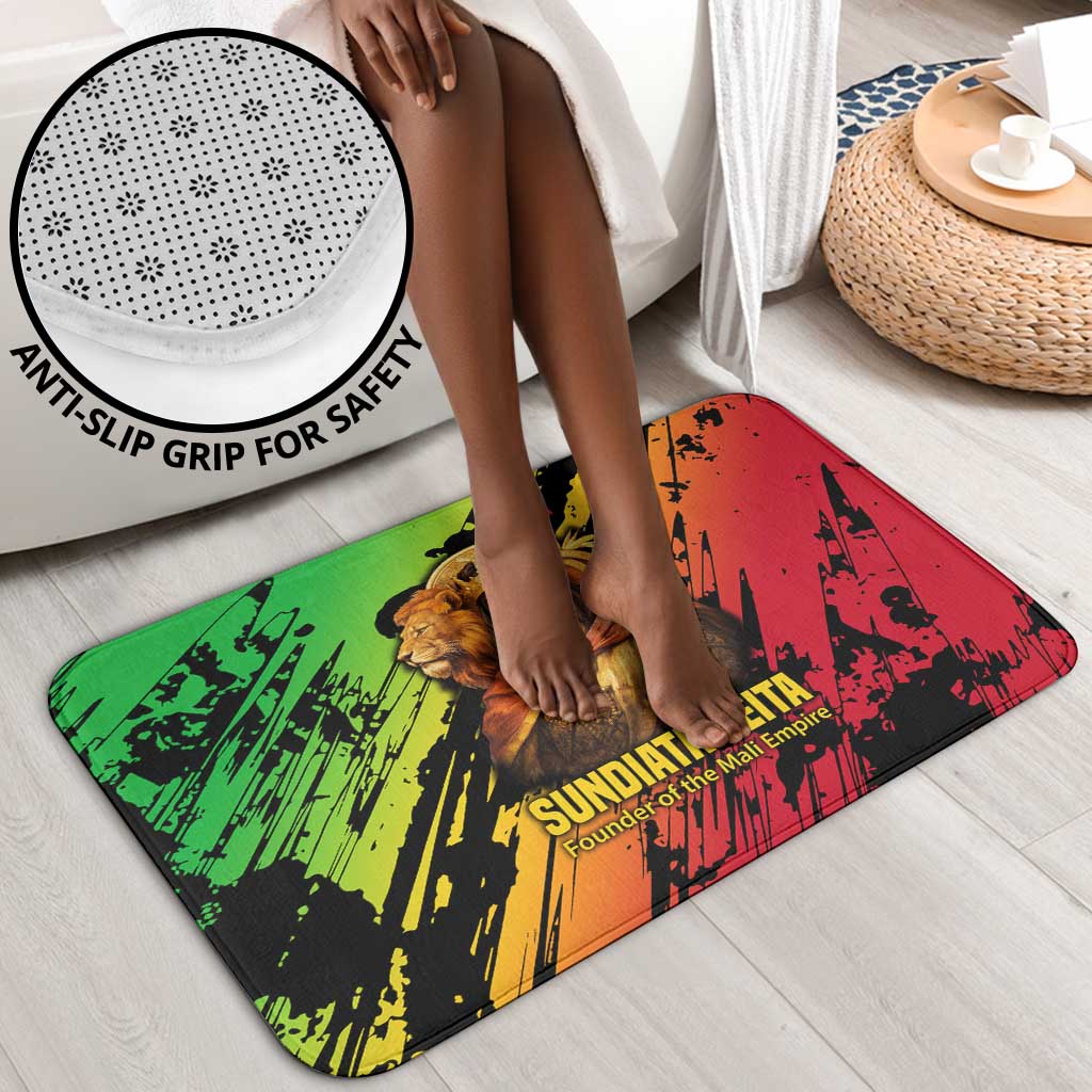 Sundiata Keita Bathroom Set with Regal Portrait, Lion of Mali Title and Bold Tribal Brushstroke Pattern - Wonder Print Shop