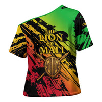 Sundiata Keita Cross Shoulder Shirt with Regal Portrait, Lion of Mali Title and Bold Tribal Brushstroke Pattern - Wonder Print Shop