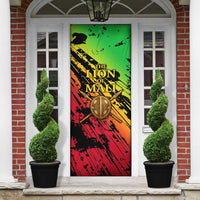 Sundiata Keita Door Cover with Regal Portrait, Lion of Mali Title and Bold Tribal Brushstroke Pattern - Wonder Print Shop