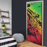 Sundiata Keita Door Cover with Regal Portrait, Lion of Mali Title and Bold Tribal Brushstroke Pattern - Wonder Print Shop