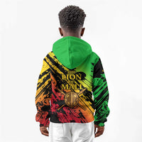 Sundiata Keita Kid Hoodie with Regal Portrait, Lion of Mali Title and Bold Tribal Brushstroke Pattern - Wonder Print Shop