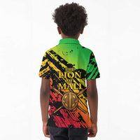 Sundiata Keita Kid Polo Shirt with Regal Portrait, Lion of Mali Title and Bold Tribal Brushstroke Pattern - Wonder Print Shop