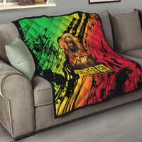 Sundiata Keita Quilt with Regal Portrait, Lion of Mali Title and Bold Tribal Brushstroke Pattern - Wonder Print Shop