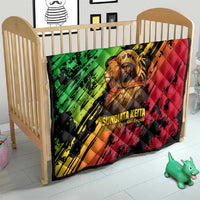 Sundiata Keita Quilt with Regal Portrait, Lion of Mali Title and Bold Tribal Brushstroke Pattern - Wonder Print Shop