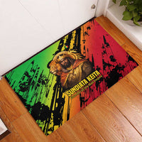 Sundiata Keita Rubber Doormat with Regal Portrait, Lion of Mali Title and Bold Tribal Brushstroke Pattern - Wonder Print Shop