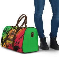 Sundiata Keita Travel Bag with Regal Portrait, Lion of Mali Title and Bold Tribal Brushstroke Pattern - Wonder Print Shop