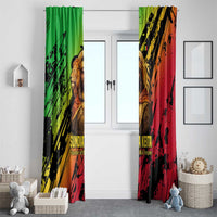 Sundiata Keita Window Curtain with Regal Portrait, Lion of Mali Title and Bold Tribal Brushstroke Pattern - Wonder Print Shop