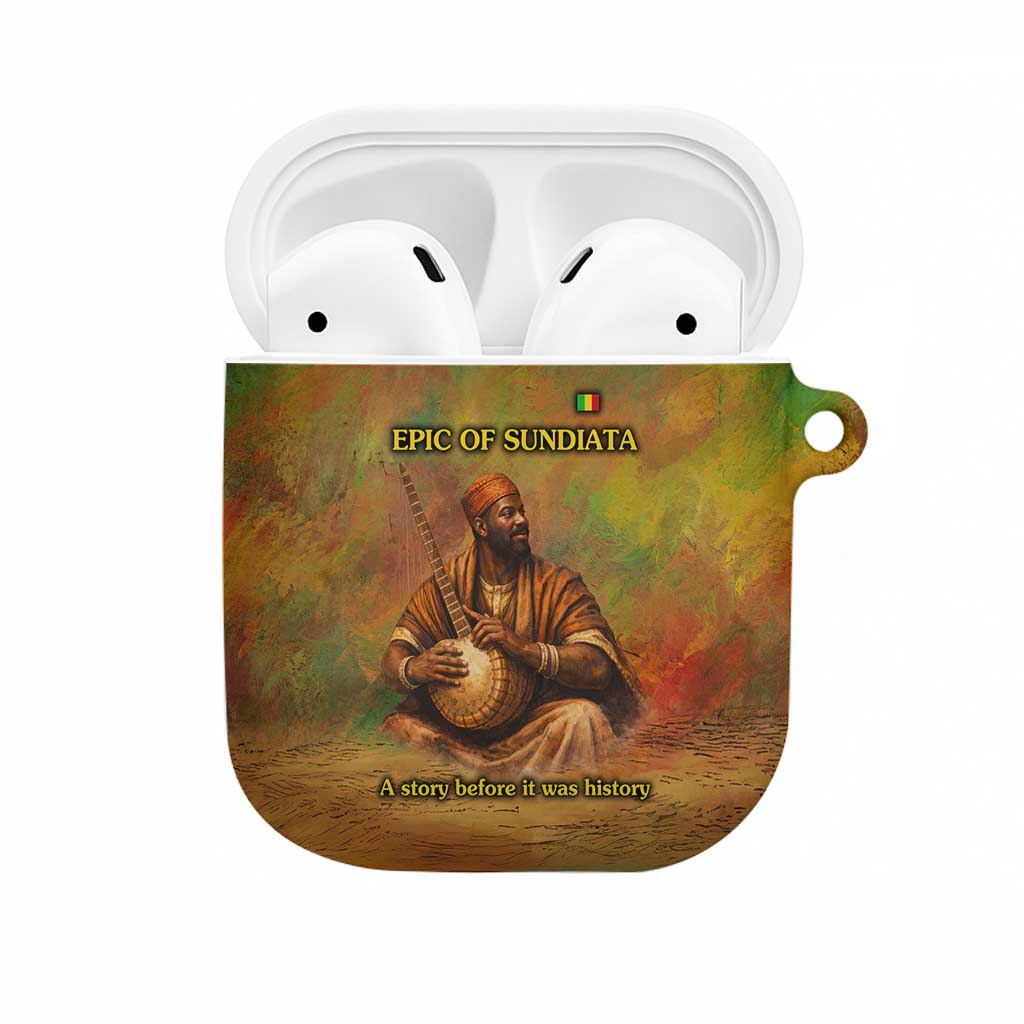 Sundiata Keita AirPods Case Griot Storytelling Scene, Epic of Sundiata Text and Heritage-Inspired Earth Tone - Wonder Print Shop