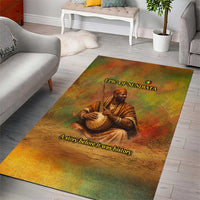 Sundiata Keita Area Rug Griot Storytelling Scene, Epic of Sundiata Text and Heritage-Inspired Earth Tone - Wonder Print Shop