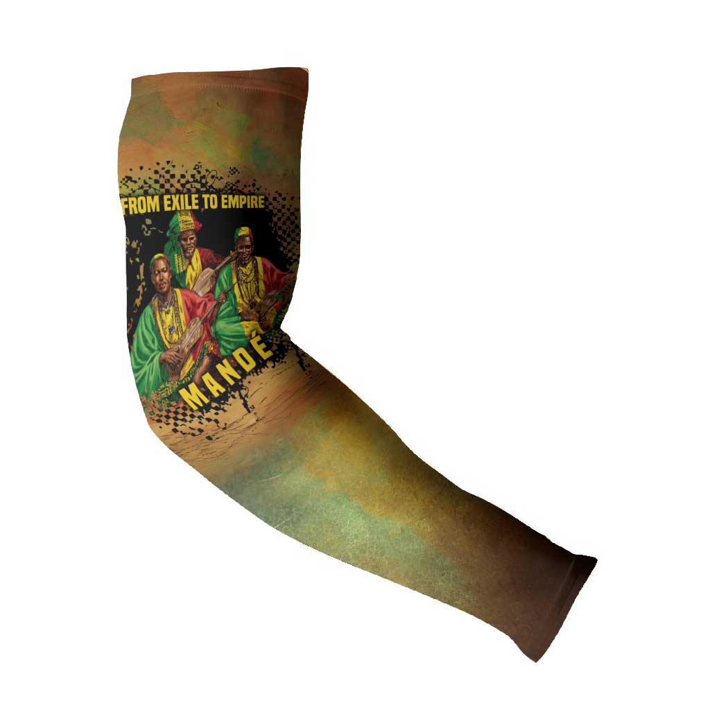 Sundiata Keita Arm Sleeves Griot Storytelling Scene, Epic of Sundiata Text and Heritage-Inspired Earth Tone - Wonder Print Shop