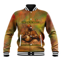 Sundiata Keita Baseball Jacket Griot Storytelling Scene, Epic of Sundiata Text and Heritage-Inspired Earth Tone - Wonder Print Shop