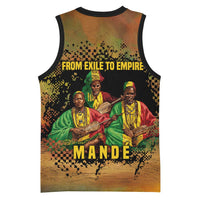 Sundiata Keita Basketball Jersey Griot Storytelling Scene, Epic of Sundiata Text and Heritage-Inspired Earth Tone - undefined