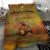 Sundiata Keita Bedding Set Griot Storytelling Scene, Epic of Sundiata Text and Heritage-Inspired Earth Tone - Wonder Print Shop