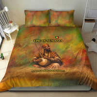 Sundiata Keita Bedding Set Griot Storytelling Scene, Epic of Sundiata Text and Heritage-Inspired Earth Tone - Wonder Print Shop
