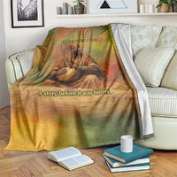 Sundiata Keita Blanket Griot Storytelling Scene, Epic of Sundiata Text and Heritage-Inspired Earth Tone - Wonder Print Shop