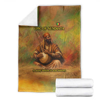 Sundiata Keita Blanket Griot Storytelling Scene, Epic of Sundiata Text and Heritage-Inspired Earth Tone - Wonder Print Shop