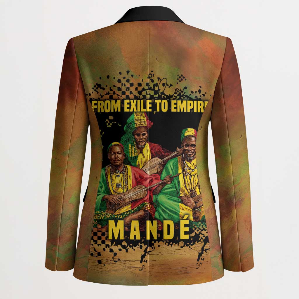 Sundiata Keita Blazer Griot Storytelling Scene, Epic of Sundiata Text and Heritage-Inspired Earth Tone - Wonder Print Shop