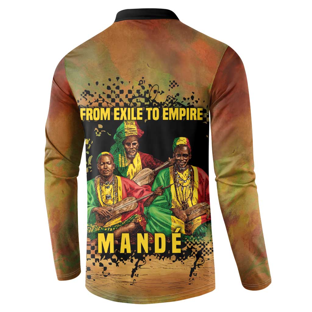 Sundiata Keita Button Sweatshirt Griot Storytelling Scene, Epic of Sundiata Text and Heritage-Inspired Earth Tone