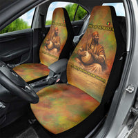 Sundiata Keita Car Seat Cover Griot Storytelling Scene, Epic of Sundiata Text and Heritage-Inspired Earth Tone - Wonder Print Shop
