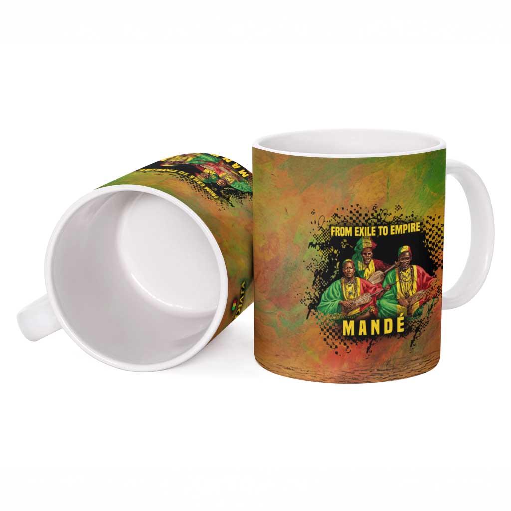Sundiata Keita Ceramic Mug Griot Storytelling Scene, Epic of Sundiata Text and Heritage-Inspired Earth Tone - Wonder Print Shop