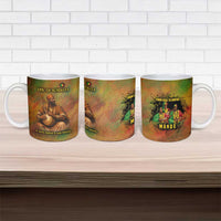Sundiata Keita Ceramic Mug Griot Storytelling Scene, Epic of Sundiata Text and Heritage-Inspired Earth Tone - Wonder Print Shop