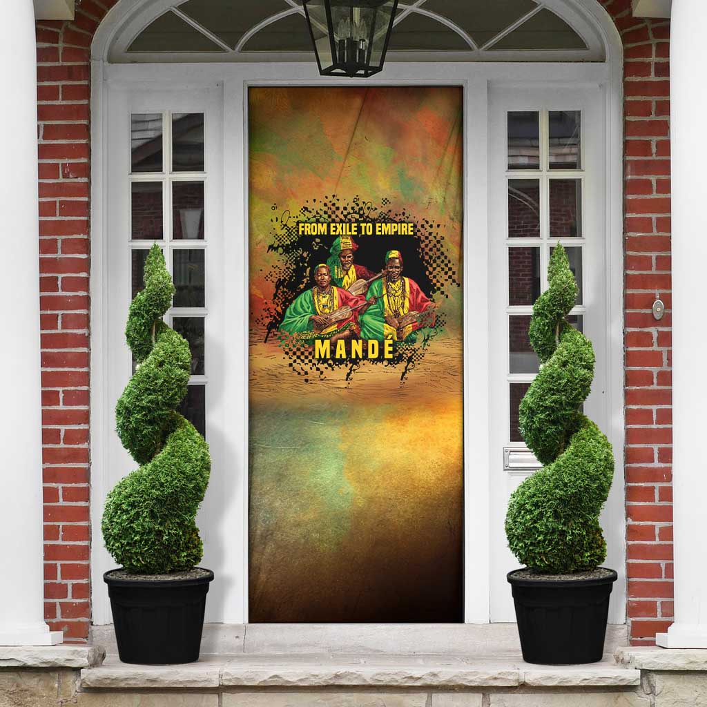 Sundiata Keita Door Cover Griot Storytelling Scene, Epic of Sundiata Text and Heritage-Inspired Earth Tone - Wonder Print Shop
