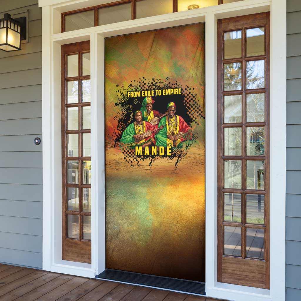 Sundiata Keita Door Cover Griot Storytelling Scene, Epic of Sundiata Text and Heritage-Inspired Earth Tone - Wonder Print Shop