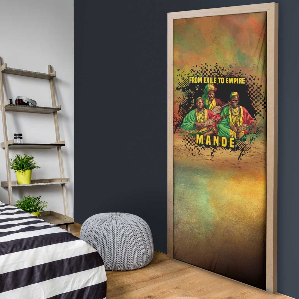 Sundiata Keita Door Cover Griot Storytelling Scene, Epic of Sundiata Text and Heritage-Inspired Earth Tone - Wonder Print Shop