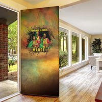Sundiata Keita Door Cover Griot Storytelling Scene, Epic of Sundiata Text and Heritage-Inspired Earth Tone - Wonder Print Shop